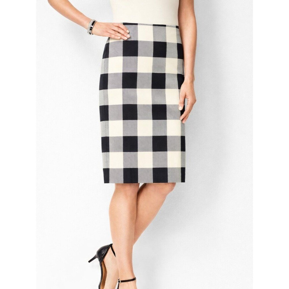 Talbots Buffalo Plaid Pencil Skirt Size 6P NWOT Inspection Stickers Intact